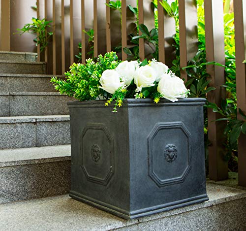 Accent Square Dusty Blue Concrete Planter 12.6" W (Antique Gray / 12.6")