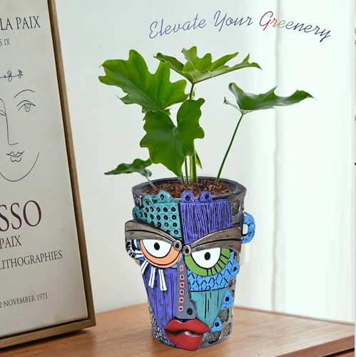 Abstract Face Planter Pots for Indoor Plants & Flowers Deco Gift (Eclectic / Small)
