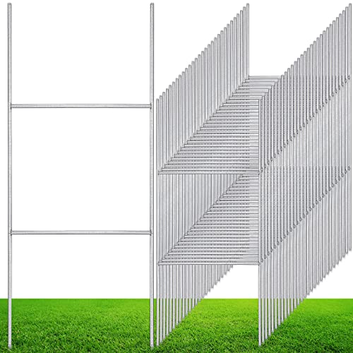 100 Pcs Yard Sign Stakes 16.5'' x 7'' H Frame Wire (100 Count)