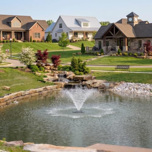 1 4 HP Floating Fountain & Aerator for Ponds and Lakes with 100 ft Cord (1/4 HP Pump / Color Changing Lights W/ Control Box)