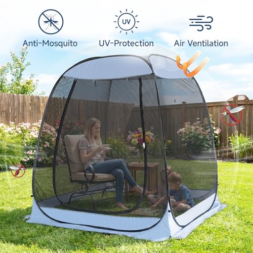 6x6 FT Pop Up Screen Tent (Charcoal Gray / 6'x6')