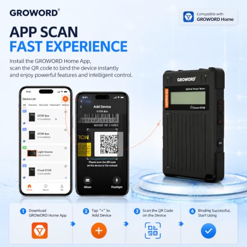 Cloud OTDR Fiber Tester with AI Analysis & App Sharing (BLACK)