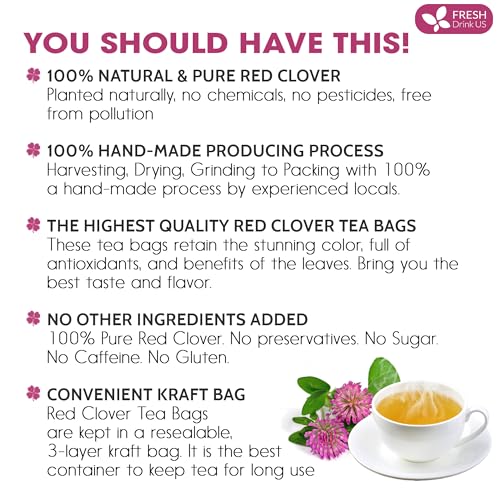 Premium Red Clover Herbal Tea (35 Tea Bags)