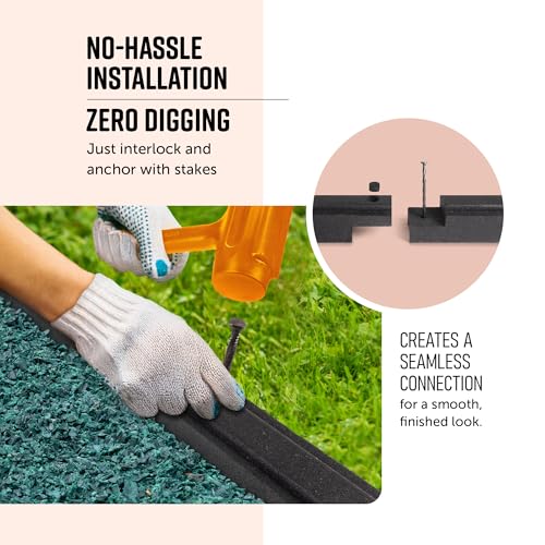 Rubber Playground Border Edging Kit (Black / 15 Pack)