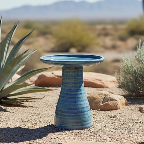Sunnydaze Ceramic Bird Bath (Cloud Swirl)