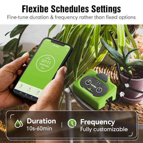 Direct WiFi Connection Smart Auto Plant Waterer Indoor Drip Irrigation System Kit Local Storage Memory (green-WiFi / Direct WiFi APP Control)