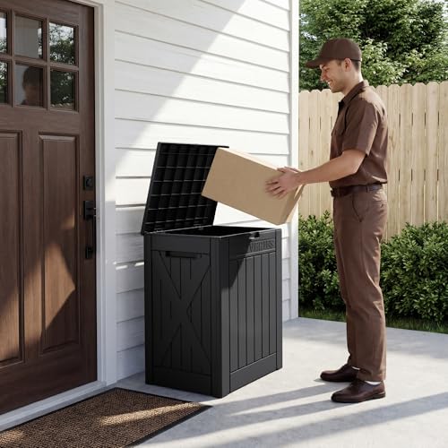 52 Gallon Extra Large Deck Box with Lock (52 Gallon / Dark Black)