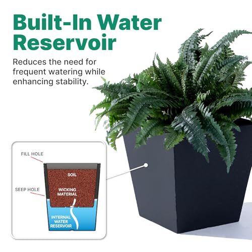 Tremont Short Square Planter 2 (Onyx Black / 2-Pack / Short)