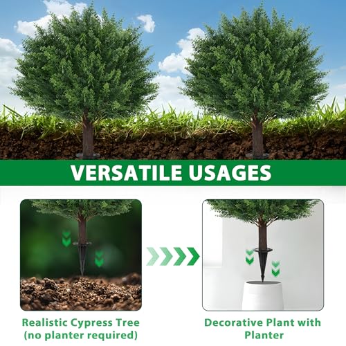 Artificial Set of 4 UV Resistant Cedar Topiary Ball Tree for Outdoor (Cedar Ball 4pc)