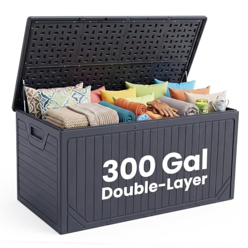 300 Gallon Outdoor Deck Box (Black / 300 Gal(Resin))