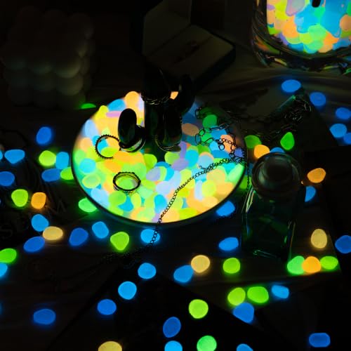 1000 PCS Mini Glow in The Dark Rocks Mixed Color Luminous Stones 1cm Small (Mixed/1000 pcs / 0.8-1.3[Mini])