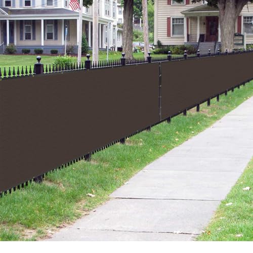 5 ft x 50 ft Privacy Screen Fence Heavy Duty Fence Cover Brown (5 ft X 50 ft / Brown)