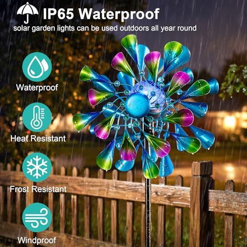 Solar Wind Spinner Outdoor Metal (Peacock Green)