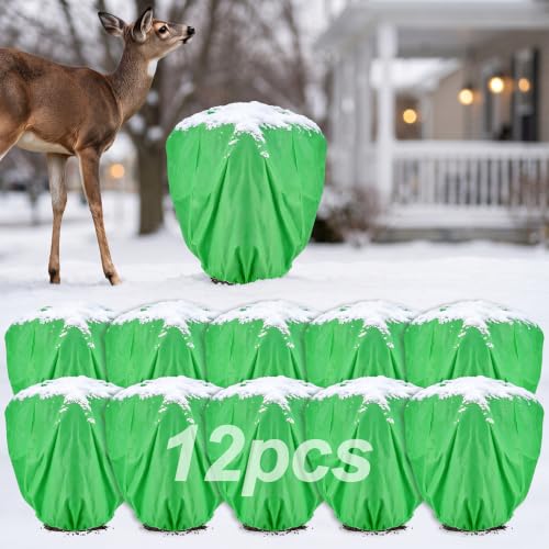 12Pcs 39.3x39.3" 70GSM Thick Plant Covers Freeze Protection for Shrub (12 Count)