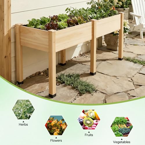 72"x24"x30" Raised Garden Bed with Legs (Wood / 72×24×30 In -Regular)