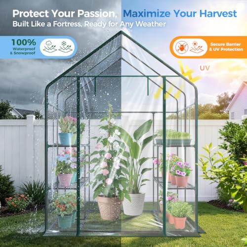 Plastic Greenhouse for Outdoors (Clear / 3 Tier 12 Shelves)