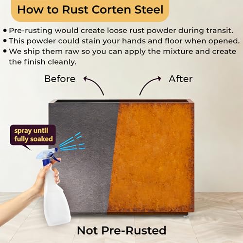 Corten Steel Style Planter Box (36Wx11Dx30H / Rust)