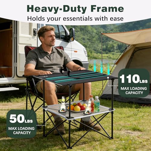 Folding Camping Table (23.43 inches x 30.16 inches x 27.95 inches)