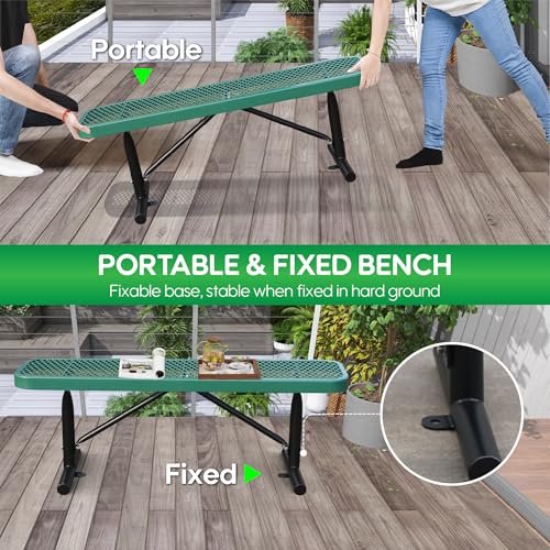 6 Feet Heavy Duty Metal Park Bench for Outside (2 Count)