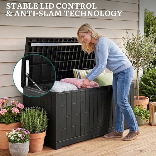 120 Gallon Large Deck Box (Black / 120 Gallon)