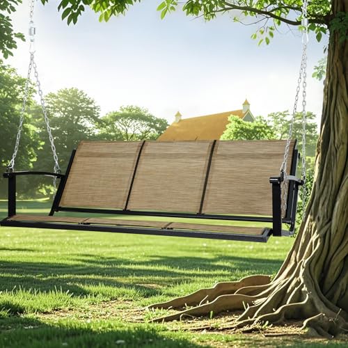 Textilene 3 Seat Hanging Swing (Coffee)