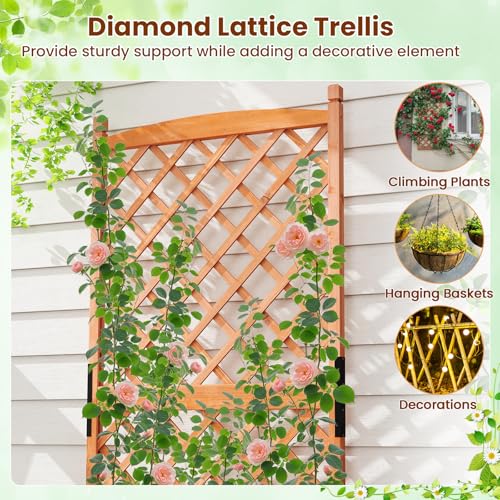 Raised Garden Bed with Trellis Set of 2 (Orange / 28"Lx13"Wx60"H)