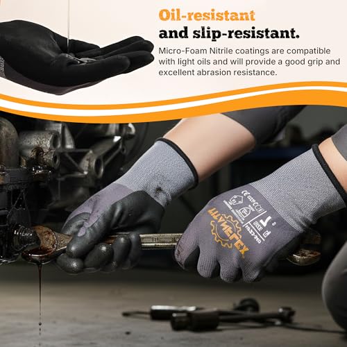 Work Gloves MicroFoam Nitrile Coated (12 Pairs / Medium)