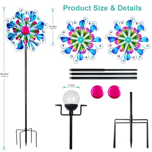 Solar Wind Spinner Outdoor Metal (Peacock Blue)