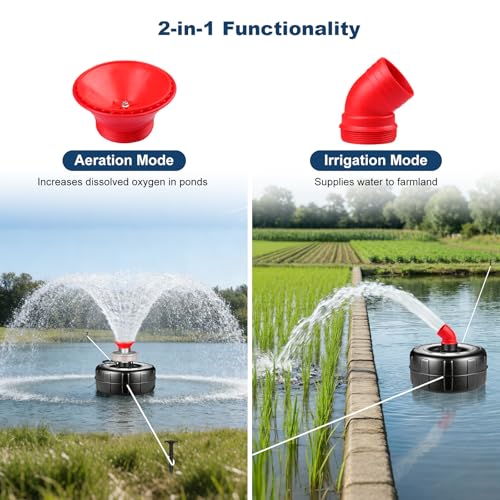 Pond Fountain Aerator with 7 RGB Light (Stainless Steel Colorful Lights)