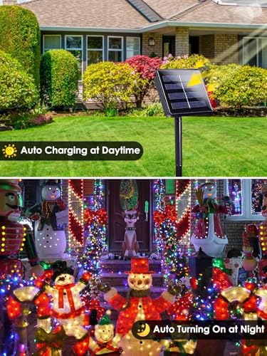 Solar Christmas Lights Outdoor 6 Pack 198FT 600LED String Lights Multicolor (Multicolor / 6 pack)