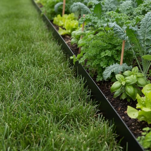 Garden Black Galvanized Steel Landscape Lawn Edging 8 (Powder-Coated Black)