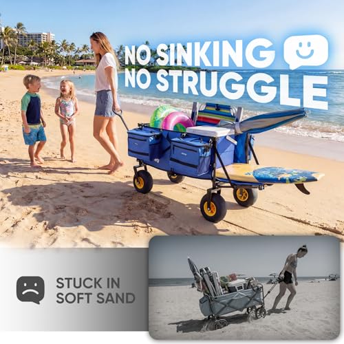Heavy Duty Beach Wagon with 9" Big Sand (Blue&black)