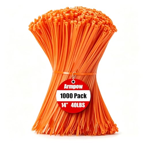 14 Inch Zip Ties Orange 1000 PCS (14 inch / Orange)