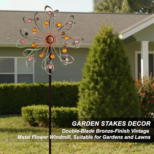Large Metal Wind Spinners Outdoor (Ribbon-shaped Pinwheel)
