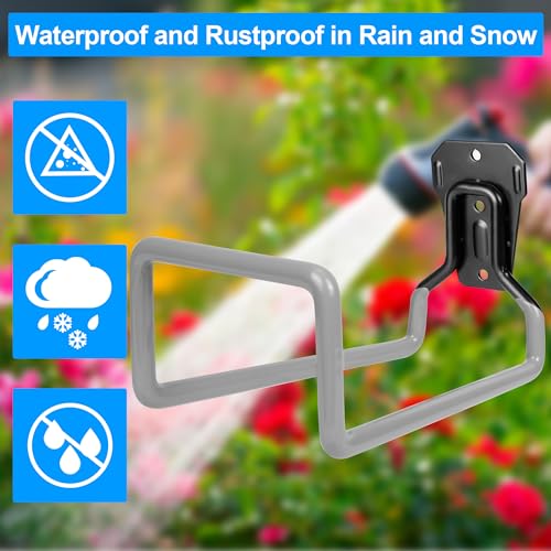 2PCS Water Hose Holder Wall Mount Metal Hose Hanger Garden Hose Rack (2 Count)