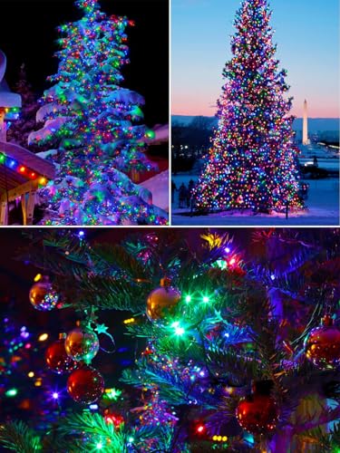 Solar Christmas Lights Outdoor 2 Pack 200 LED 66FT String Light Multicolor (Multicolor / 2 Pack)