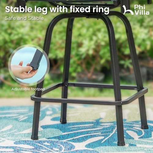 Outdoor Bar Stools 360°Swivel Set of 6 (Dark Gray / 6 Piece)