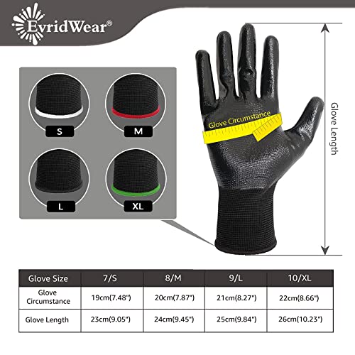 Nitrile Coated Work Gloves for Men & Women (Black / X-Large)