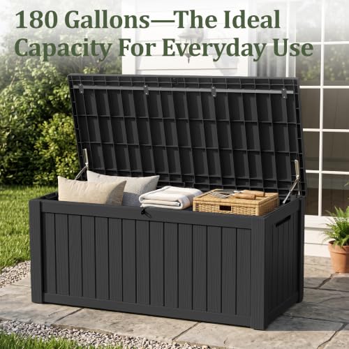 180 Gallon Resin Deck Box (Black / 181 Gallon)