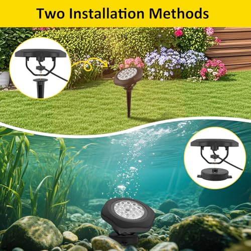 Pond Lights LED Underwater 16M Colors with App and Remote 12 Pack (Set of 12)