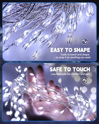 240 LED Solar Fairy Lights Outdoor Waterproof IP65 (Cool White / 19.6Ft)