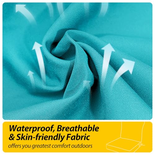 Outdoor Chair Cushions (Turquoise Blue / 25.5"x25.5"x5" / 25.5"x19")