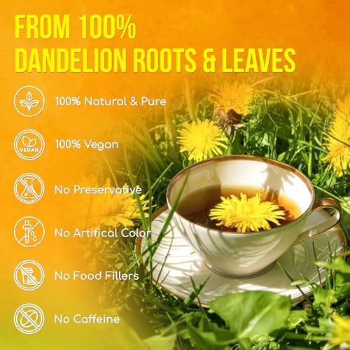 Premium 75 Dandelion Leaf and Roots Tea Bags (75 Tea Bags)