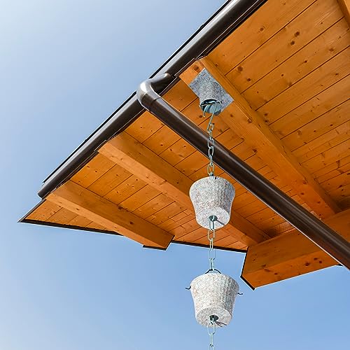 Rain Chain for Gutters with Adapter (Cyan)