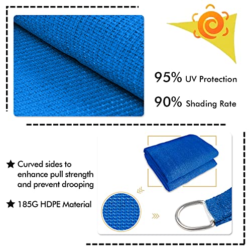 8'X10' Sun Shade Sail Blue Curved Rectangle Customizable (Blue / 8'X10' custom)