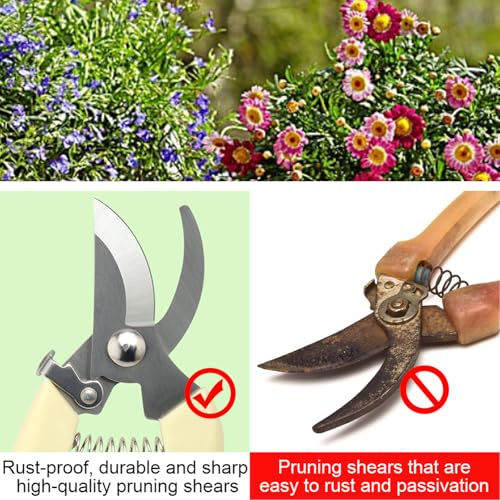 6PCS Premium garden shears (white)