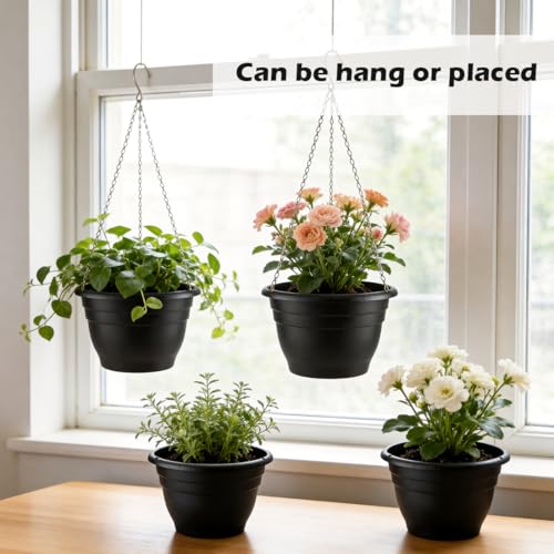 Hanging Planters 11 Inch (Pure Black / 11 Inch-3P)