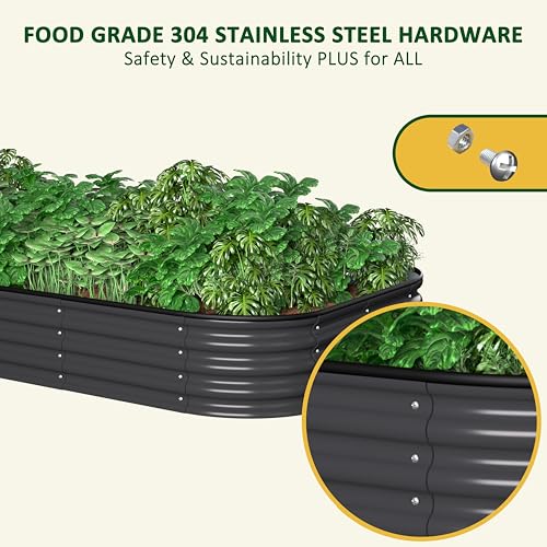 8x4x1FT Raised Garden Bed Outdoor (Gray / 8x4x1FT)