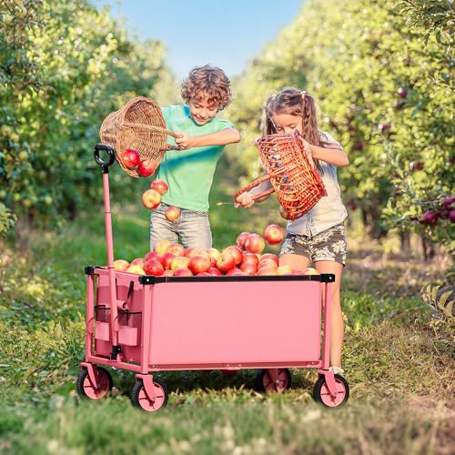 29.3" Collapsible Wagon Cart (Pink / 150L)