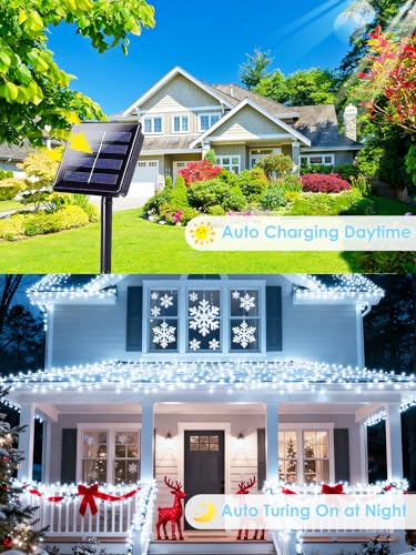4 Pack 180FT Solar Christmas Lights Outdoor Waterproof (4 Count)